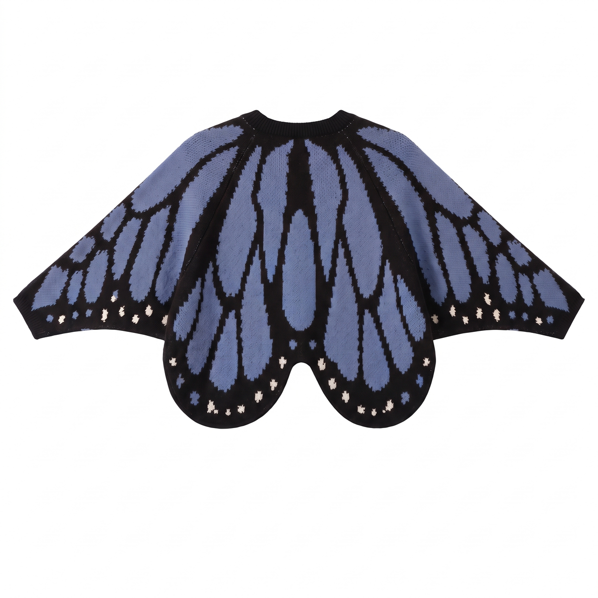Schmetterlings-Cardigan in Blau – Rückansicht
