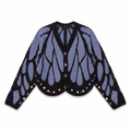 Schmetterlings-Cardigan in Blau – Vorderansicht