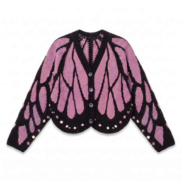 Schmetterlings-Cardigan in Lavendel