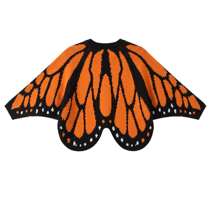 Schmetterlings-Cardigan in Orange – Rückansicht