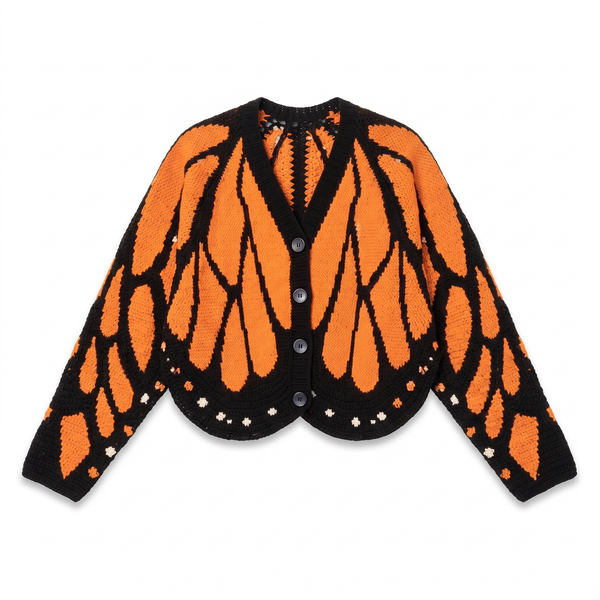 Schmetterlings-Cardigan in Orange